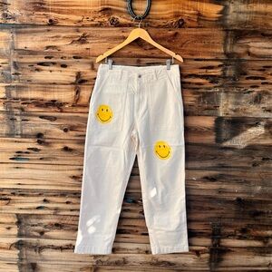 AIGLE x SMILEY | Cream Denim Pants with Yellow Smiley Faces 30